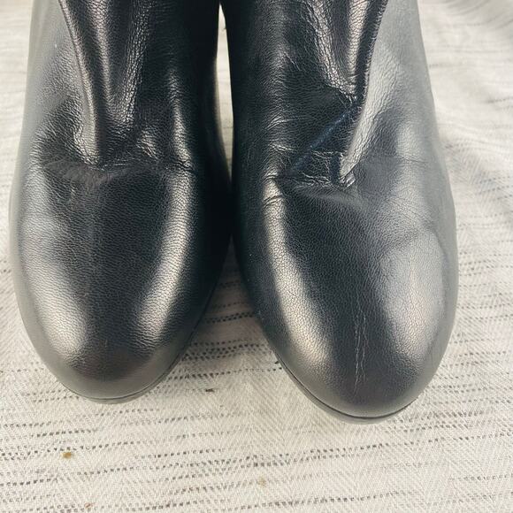 Lauren Ralph Lauren Marcy Black Leather Heeled Ankle‎ Boots Size 8.5B - Picture 4 of 10